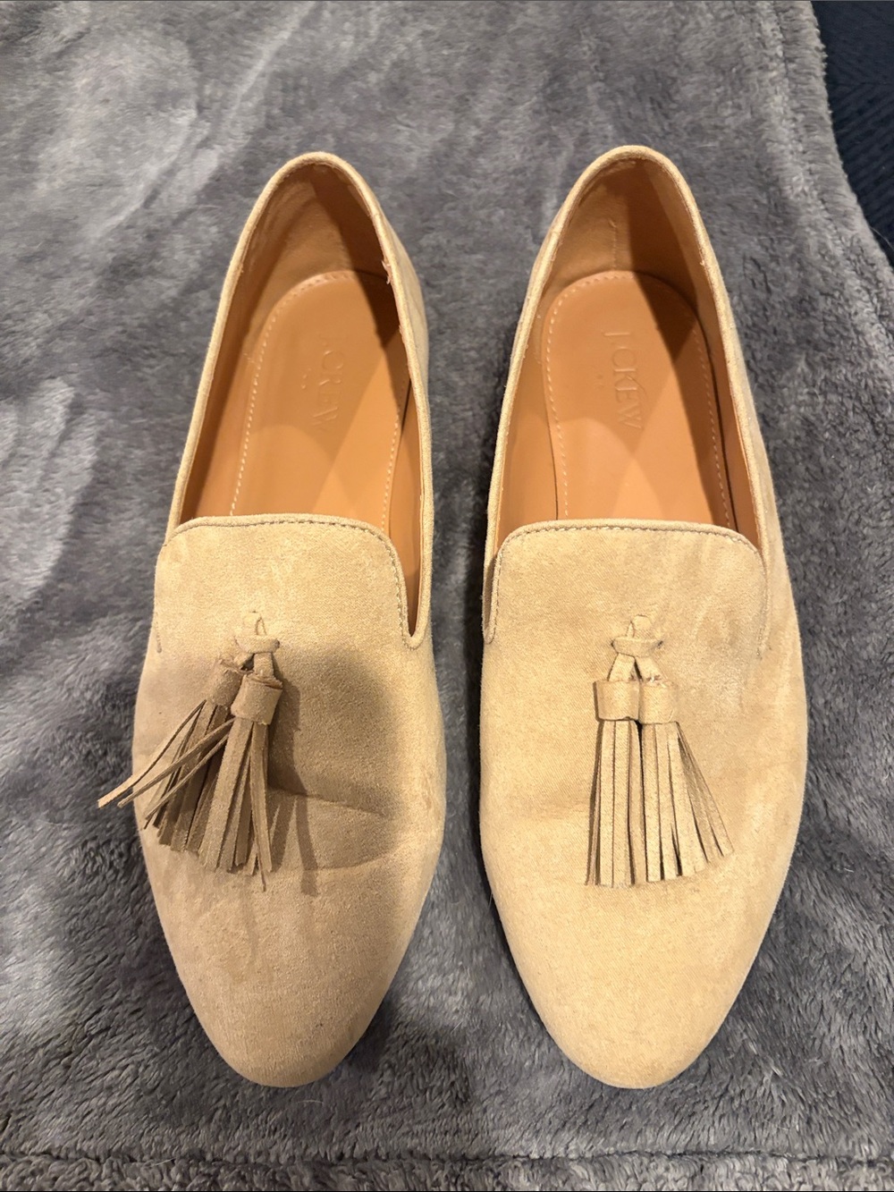 J. Crew Tan Suede Tassel Loafers